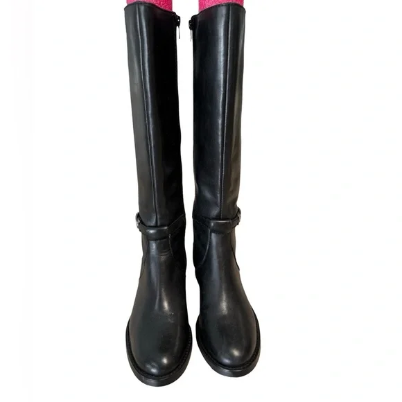 Etienne Aigner Black Leather Knee-High Boots size 6 New - Picture 2 of 9